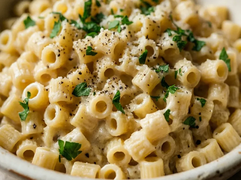 Creamy ditalini pasta recipe easy beginner viral chicken variation close up