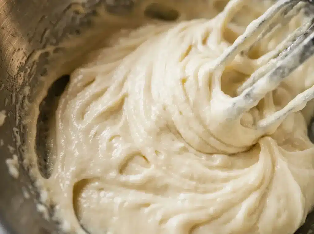 3 Ingredient Sugar Cookies: 7 Easy Baking Secrets 13 Butter and sugar being creamed close up for 3 ingredient sugar cookies
