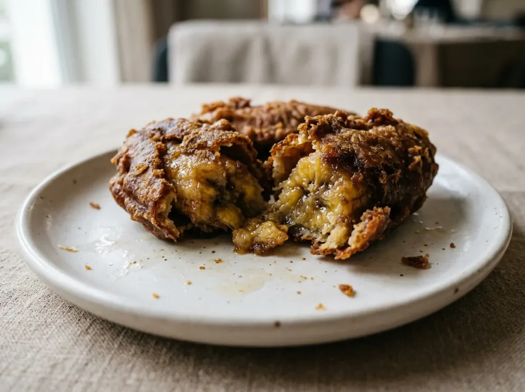 Soggy African banana trick fritter mistake from excess cassava moisture
