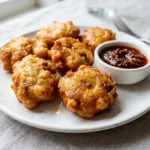 Finished African banana trick fritters ready to serve