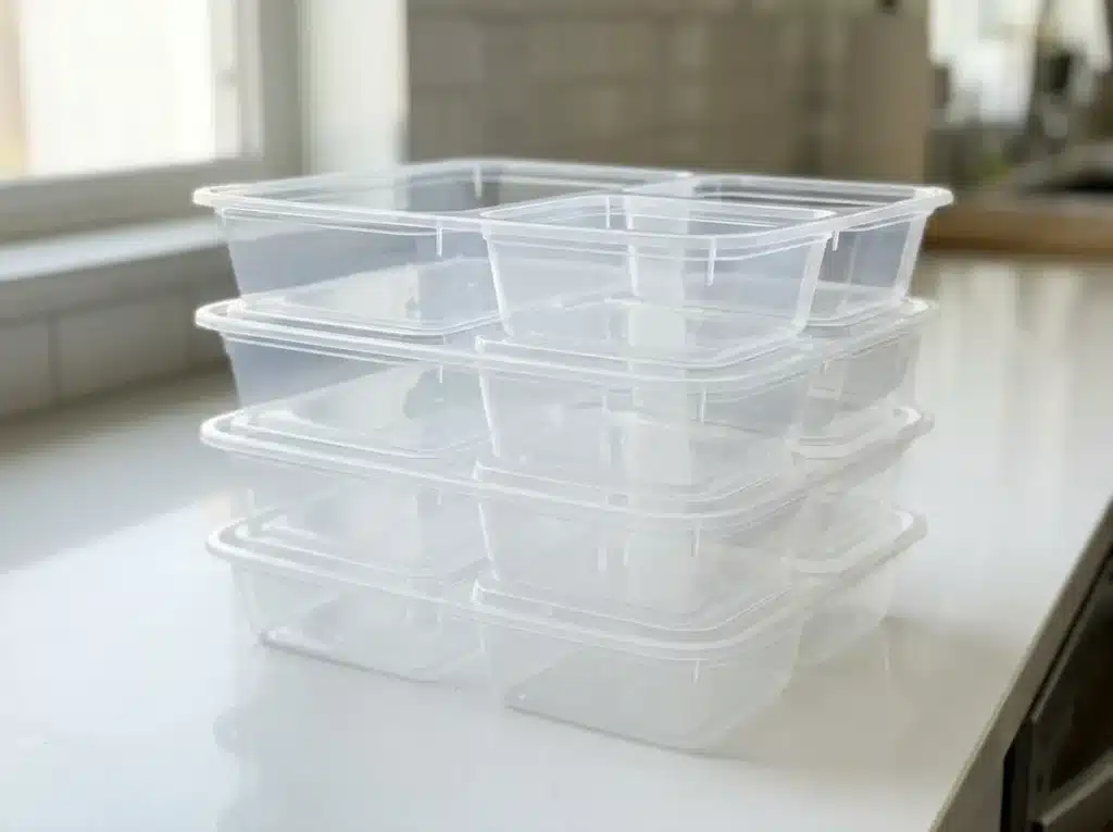 15-Minute High-Protein Meal Prep: 1 Easy Aesthetic Guide 20 Clear compartmentalized containers for high-protein meal prep aesthetic