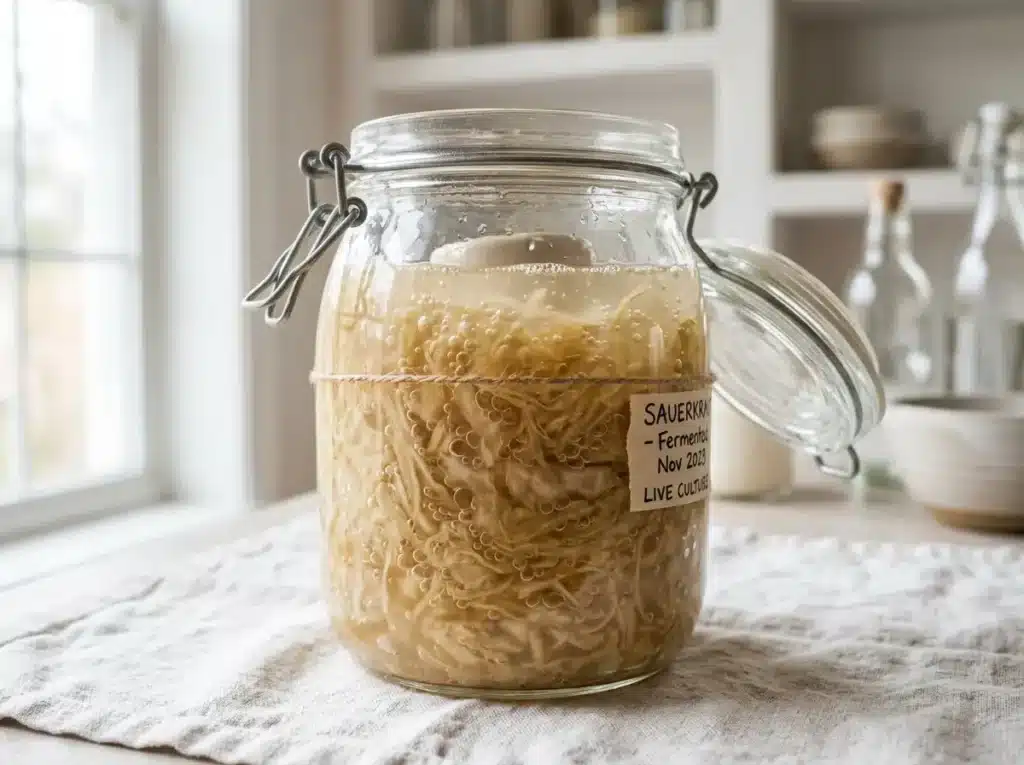  Green cabbage and sea salt for fermented cabbage recipes for gut health
