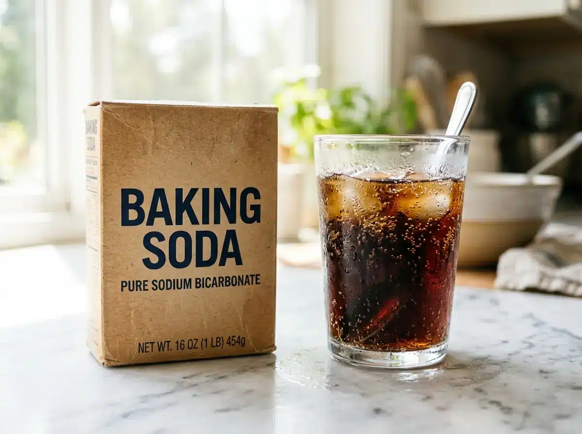 Baking soda and soft drink for horse soda trick with baking soda myth