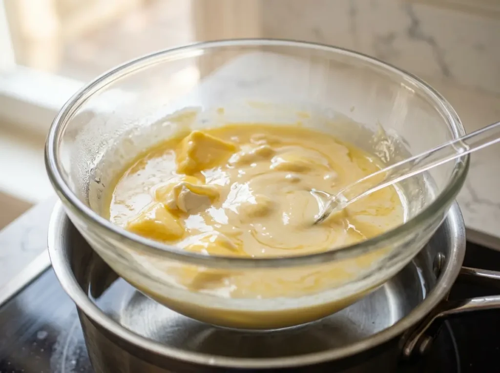 Melting cream cheese base for Japanese cheesecake batter
