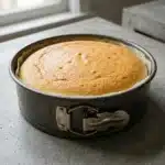 Whole baked Japanese cheesecake with golden jiggly top