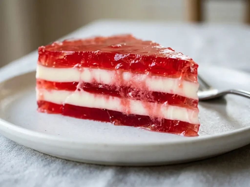 Layered Jello: 5 Easy Steps for Beautiful Rainbow Bars 18 Color bleeding mistake in layered jello from warm mixture poured too soon