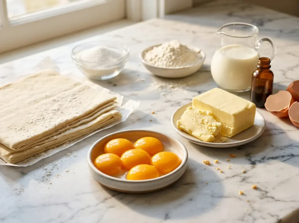 Napoleon Cake Recipe: 1 Easy Russian Puff Pastry Classic 12 Puff pastry, egg yolks, milk, and butter for Napoleon cake recipe