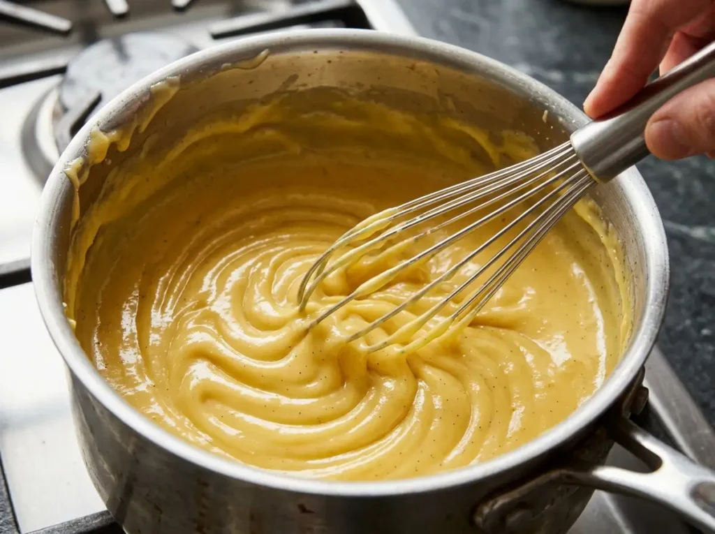 Napoleon Cake Recipe: 1 Easy Russian Puff Pastry Classic 14 Making vanilla custard for Napoleon cake