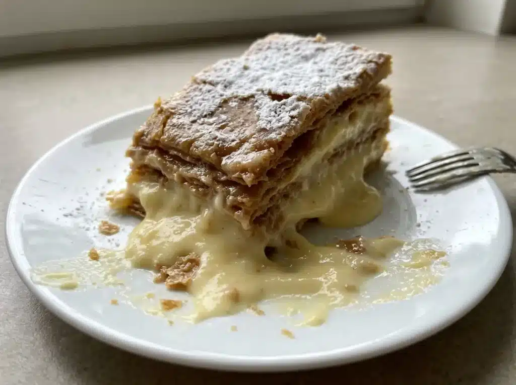 Napoleon Cake Recipe: 1 Easy Russian Puff Pastry Classic 19 Soggy Napoleon cake layers from insufficient chilling
