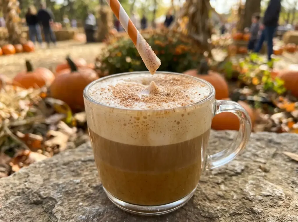 Pumpkin Patch Cloud Latte: 1 Easy Dunkin Copycat 20 Pumpkin patch cloud latte layers with espresso milk and cold foam