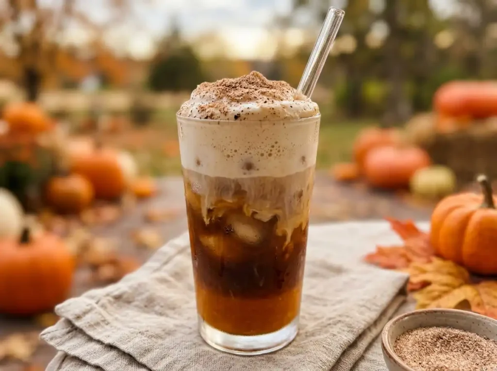 Pumpkin Patch Cloud Latte: 1 Easy Dunkin Copycat 11 Current image: Pumpkin patch cloud latte with cold foam and cinnamon sugar